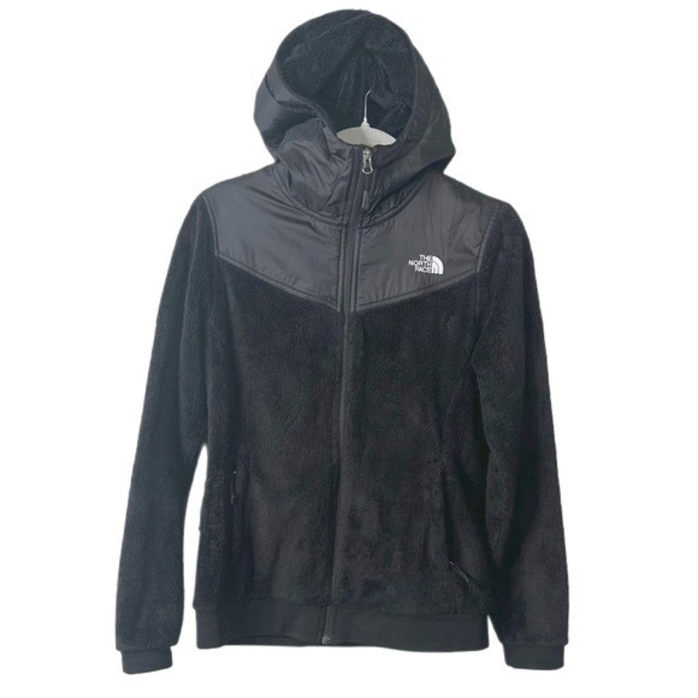 The North Face Osito Hybrid Full Zip Fleece Hoodie Black Womens Medium